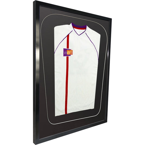 Vivarti DIY Tapered 3D Mounted Sports Shirt Display Gloss Black Frame