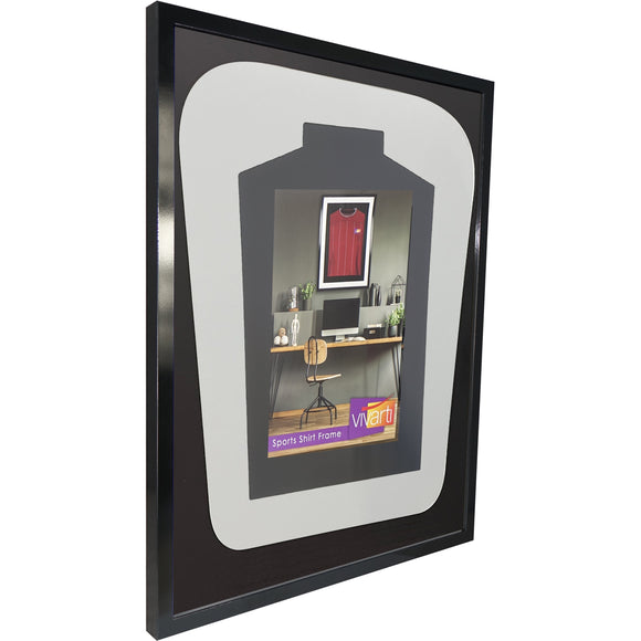 Vivarti DIY Tapered 3D Mounted Sports Shirt Display Black Frame