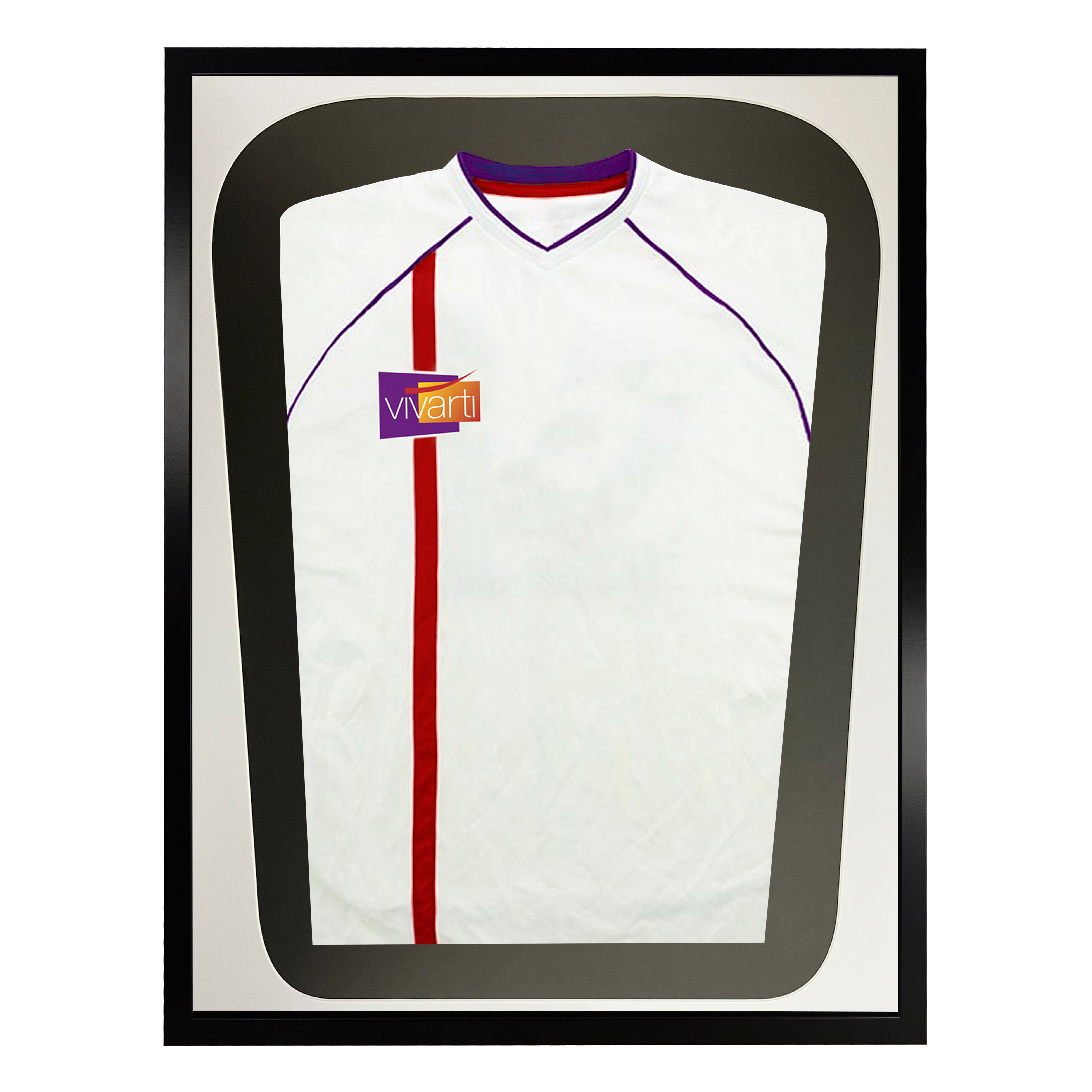 Vivarti DIY Tapered 3D Mounted Sports Shirt Display Gloss Black Frame