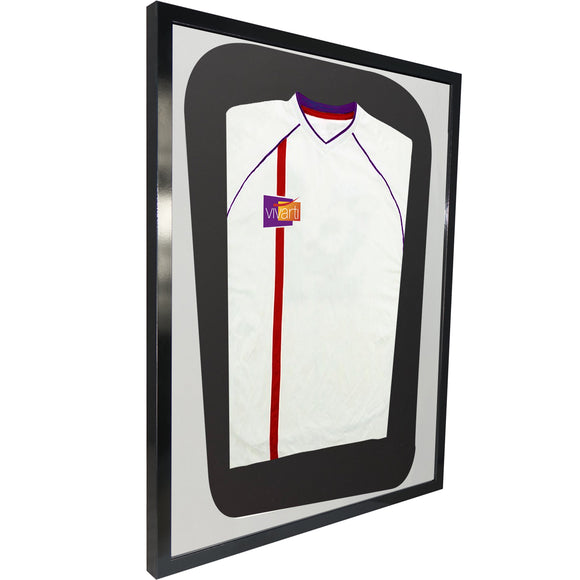 Vivarti DIY Tapered 3D Mounted Sports Shirt Display Gloss Black Frame