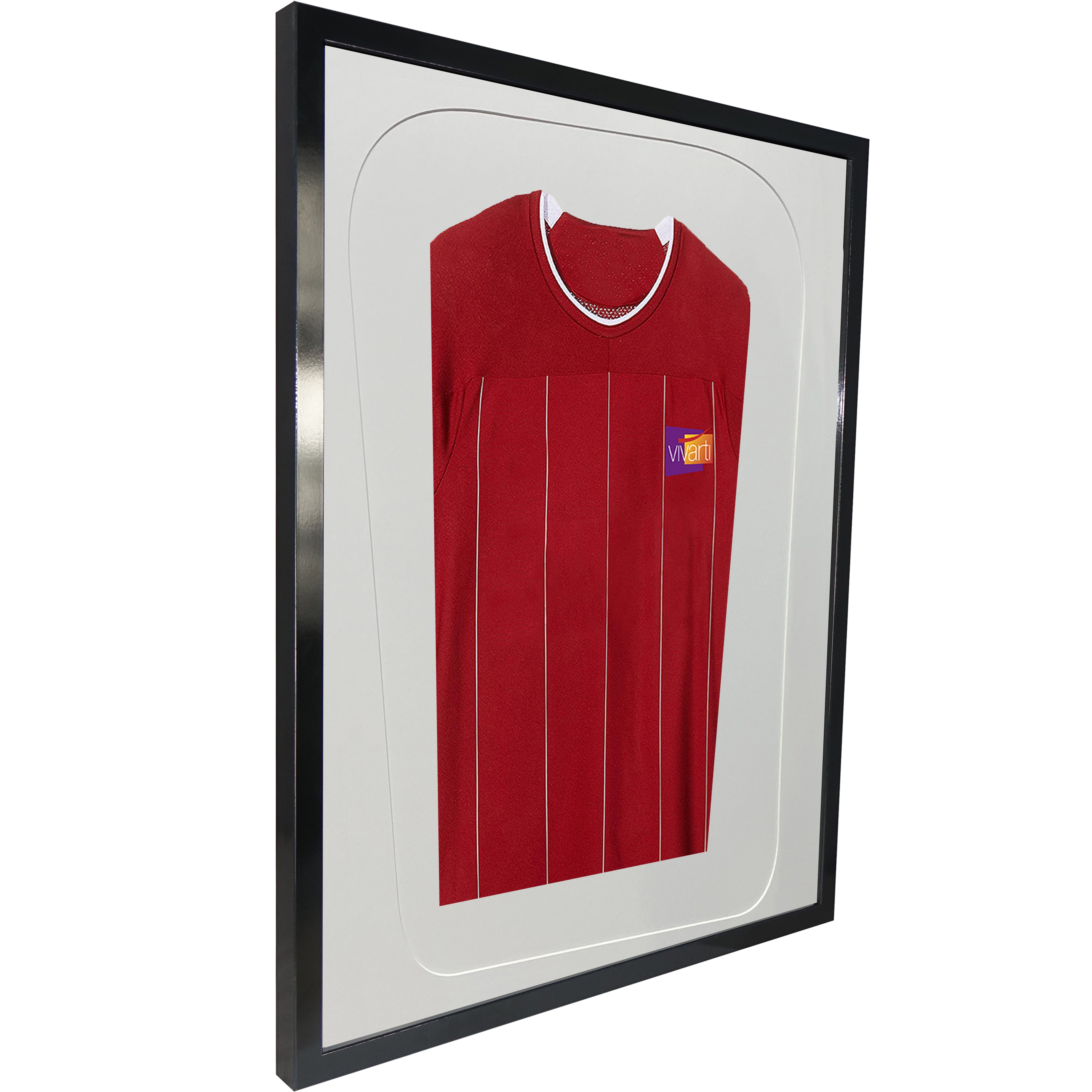 Vivarti DIY Tapered 3D Mounted Sports Shirt Display Gloss Black Frame