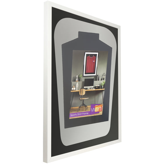Vivarti DIY Tapered 3D Mounted Sports Shirt Display  Gloss White Frame