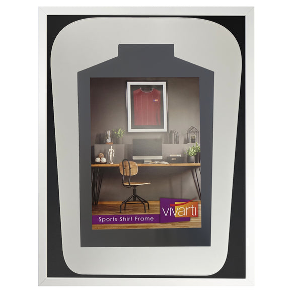 Vivarti DIY Tapered 3D Mounted Sports Shirt Display  Gloss White Frame