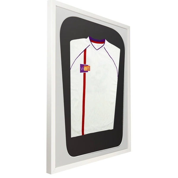 Vivarti DIY Tapered 3D Mounted Sports Shirt Display  Gloss White Frame
