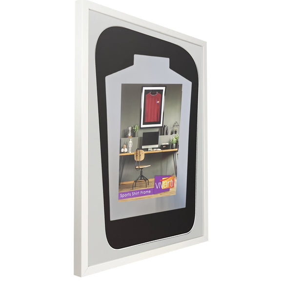 Vivarti DIY Tapered 3D Mounted Sports Shirt Display  Gloss White Frame