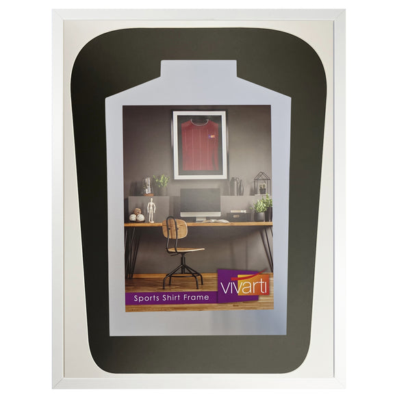 Vivarti DIY Tapered 3D Mounted Sports Shirt Display  Gloss White Frame