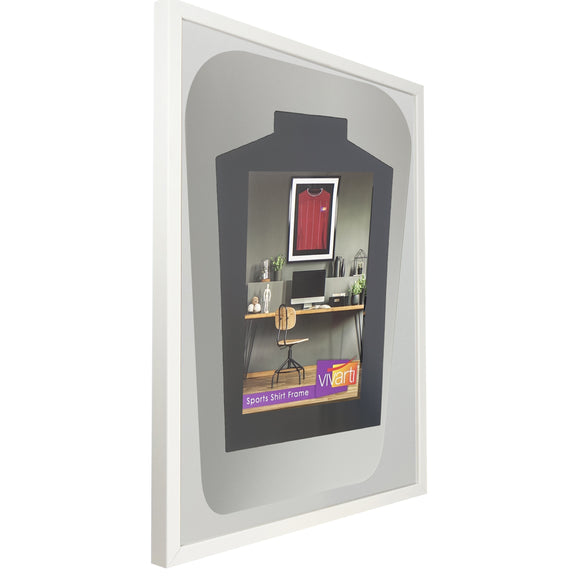 Vivarti DIY Tapered 3D Mounted Sports Shirt Display  Gloss White Frame