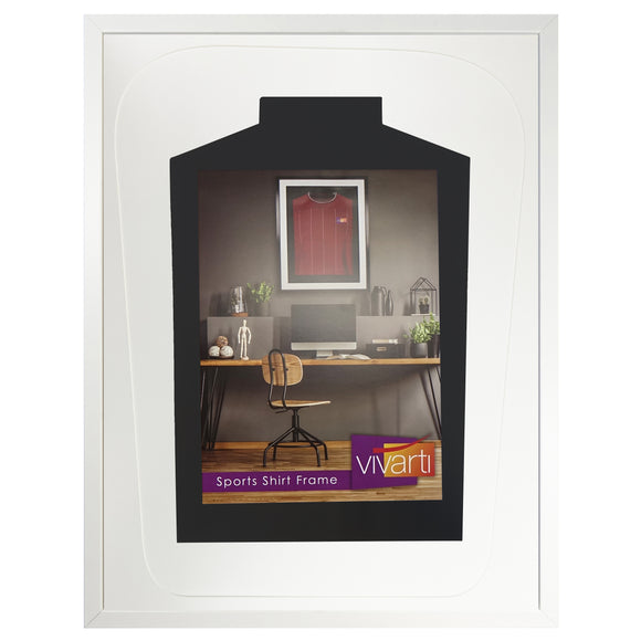 Vivarti DIY Tapered 3D Mounted Sports Shirt Display White Frame