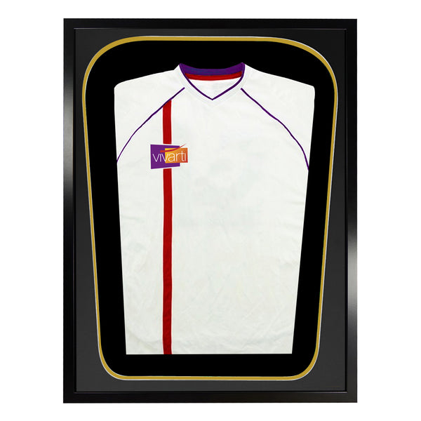 Vivarti DIY Tapered 3D Double Mounted Sports Shirt Display Gloss Black Frame