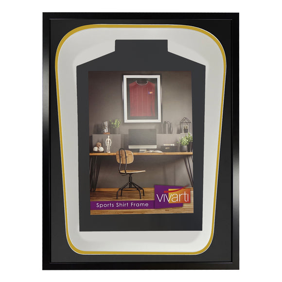 Vivarti DIY Tapered 3D Double Mounted Sports Shirt Display Gloss Black Frame