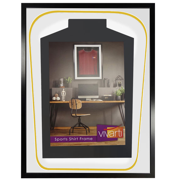 Vivarti DIY Tapered 3D Double Mounted Sports Shirt Display Gloss Black Frame