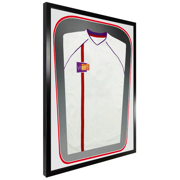 Vivarti DIY Tapered 3D Double Mounted Sports Shirt Display Gloss Black Frame