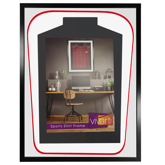 Vivarti DIY Tapered 3D Double Mounted Sports Shirt Display Gloss Black Frame