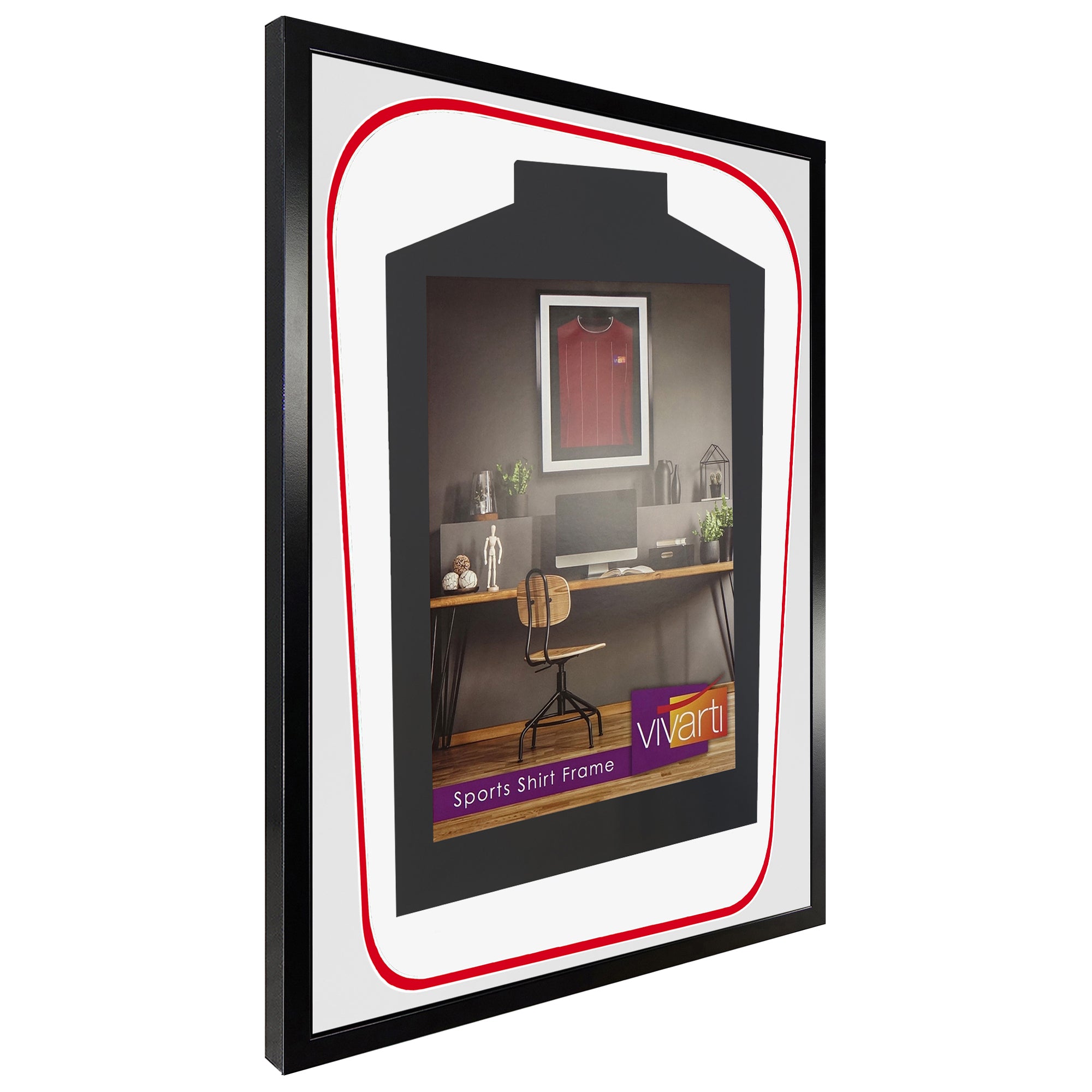 Vivarti DIY Tapered 3D Double Mounted Sports Shirt Display Black Frame
