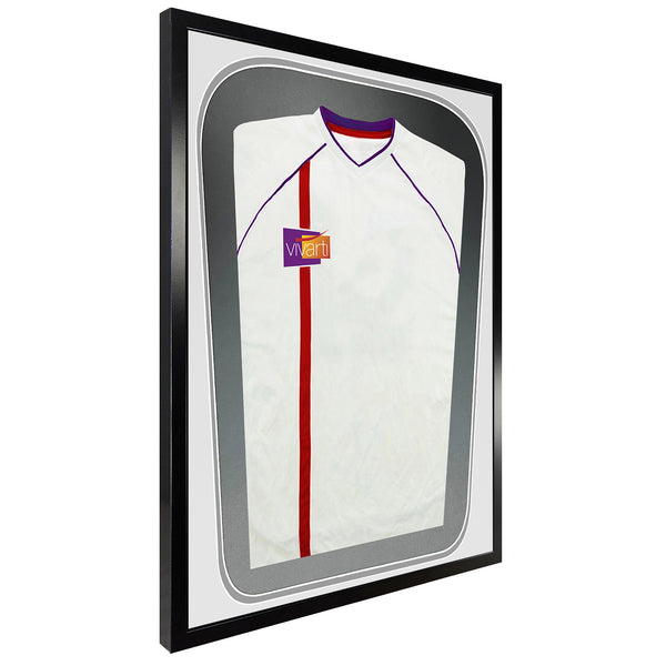 Vivarti DIY Tapered 3D Double Mounted Sports Shirt Display Gloss Black Frame