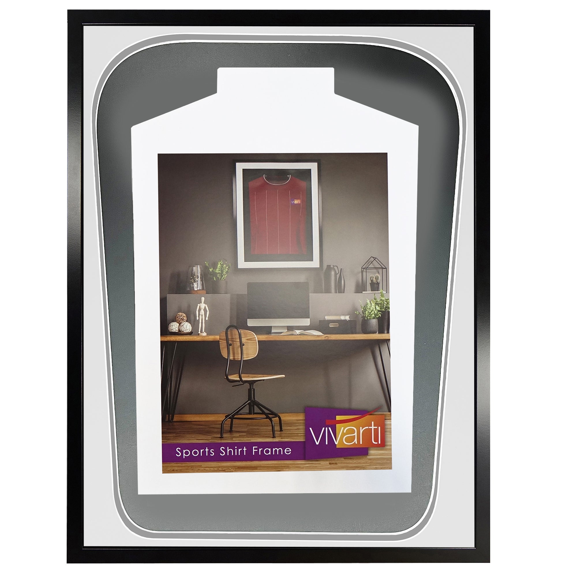 Vivarti DIY Tapered 3D Double Mounted Sports Shirt Display Black Frame