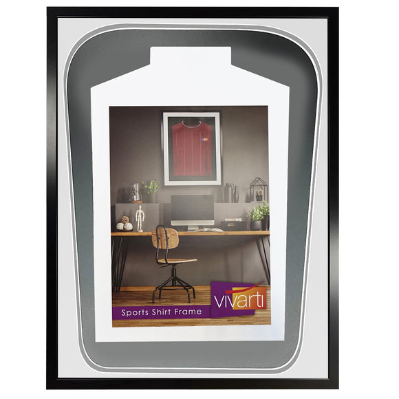 Vivarti DIY Tapered 3D Double Mounted Sports Shirt Display Black Frame