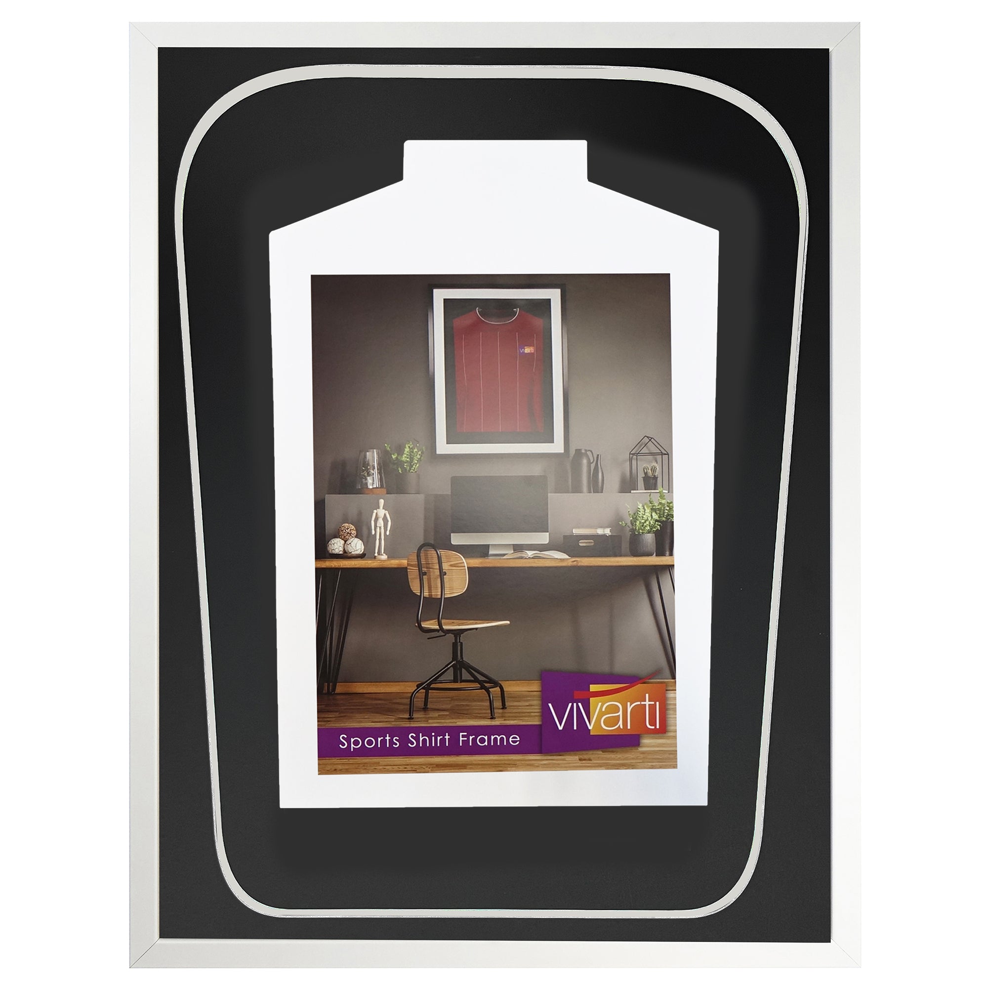 Vivarti DIY Tapered 3D Double Mounted Sports Shirt Display White Frame