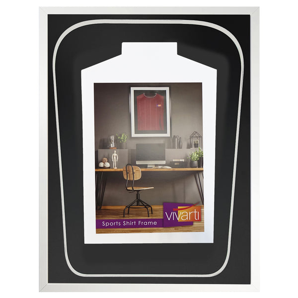 Vivarti DIY Tapered 3D Double Mounted Sports Shirt Display White Frame