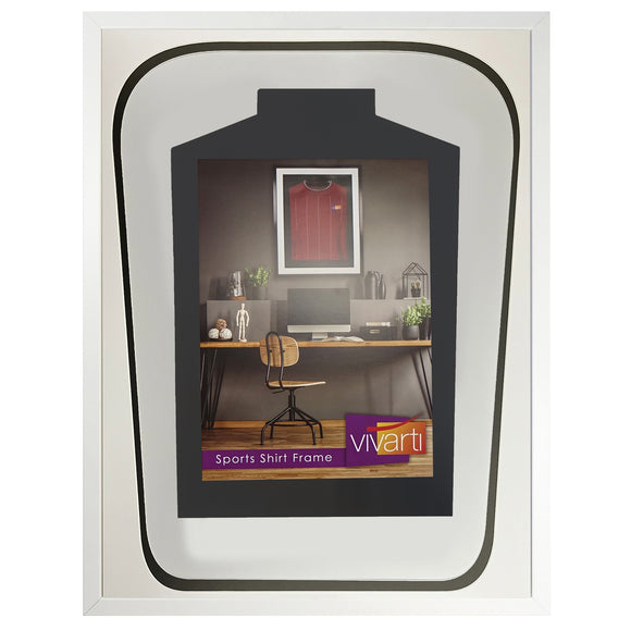 Vivarti DIY Tapered 3D Double Mounted Sports Shirt Display White Frame