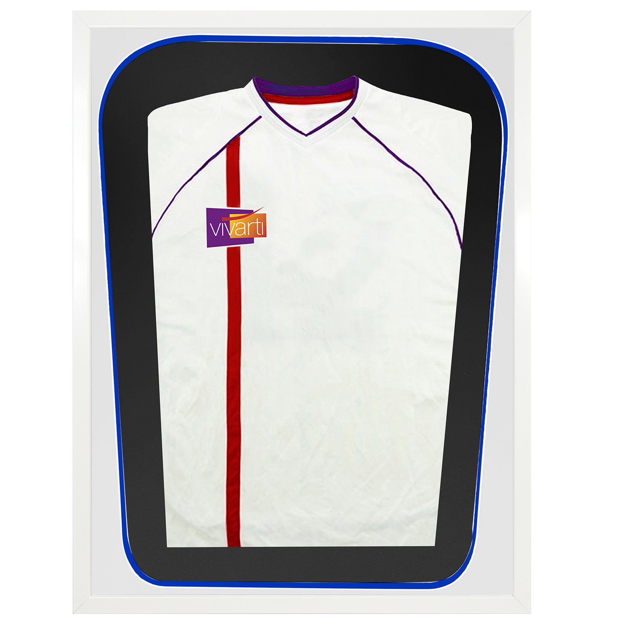Vivarti DIY Tapered 3D Double Mounted Sports Shirt Display Gloss White Frame