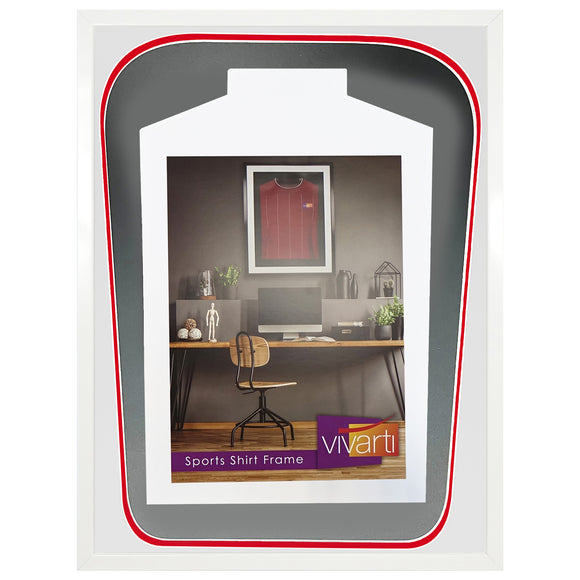 Vivarti DIY Tapered 3D Double Mounted Sports Shirt Display Gloss White Frame