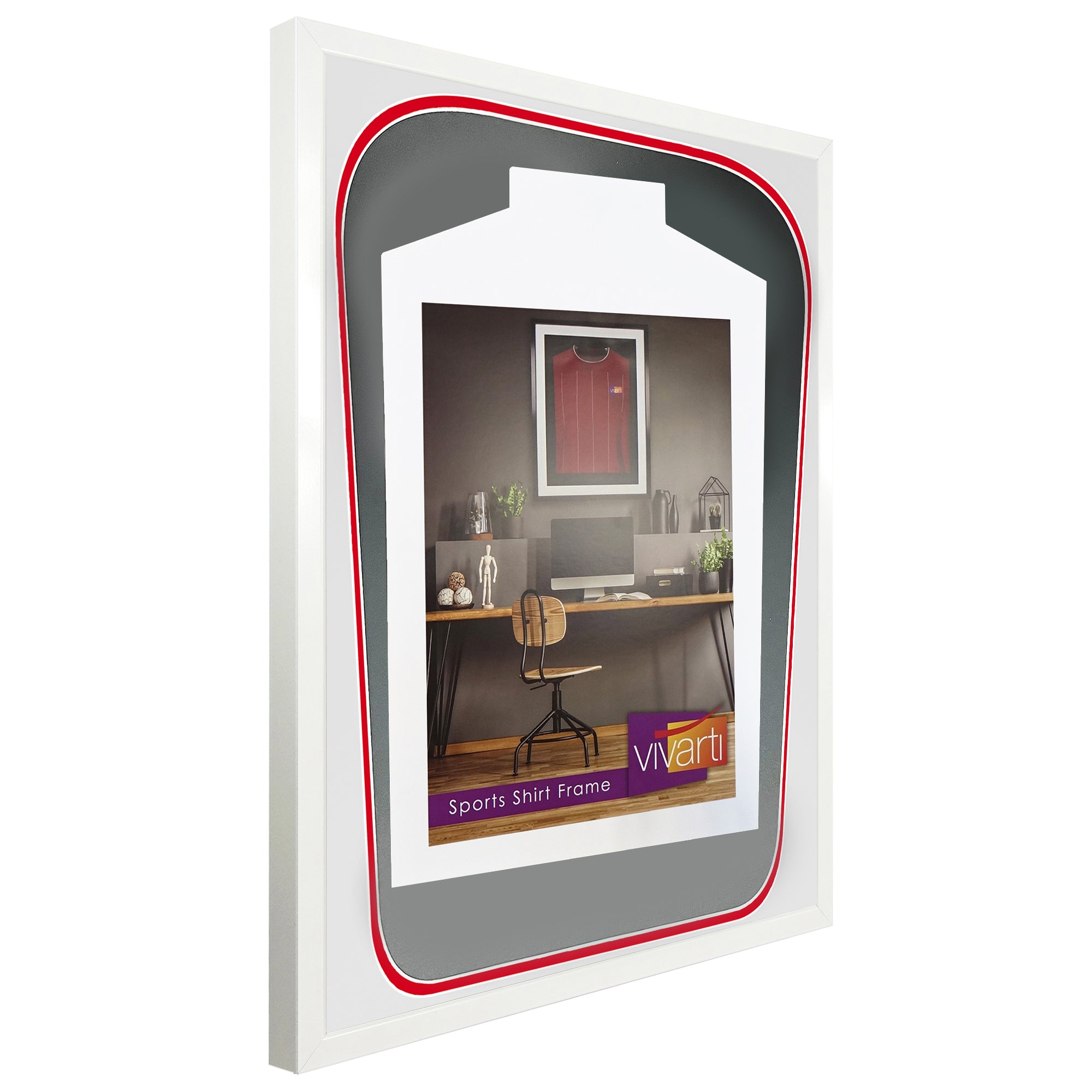 Vivarti DIY Tapered 3D Double Mounted Sports Shirt Display White Frame