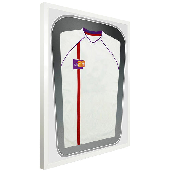 Vivarti DIY Tapered 3D Double Mounted Sports Shirt Display Gloss White Frame