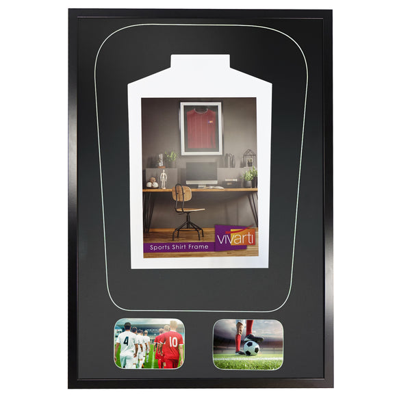Vivarti DIY Tapered 3D Mounted+ Double Aperture Sports Shirt Display Black Frame