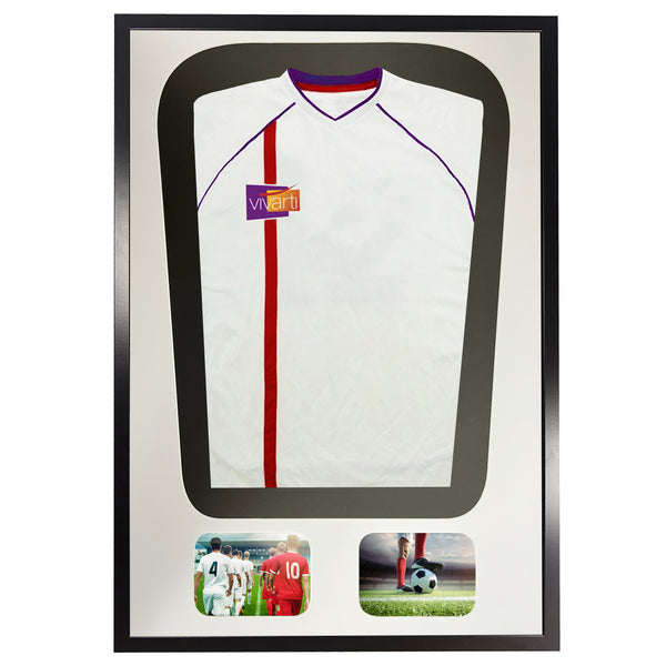 Vivarti DIY Tapered 3D Mounted+ Double Aperture Sports Shirt Display Gloss Black Frame