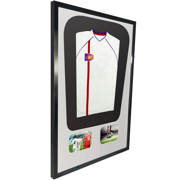 Vivarti DIY Tapered 3D Mounted+ Double Aperture Sports Shirt Display Black Frame