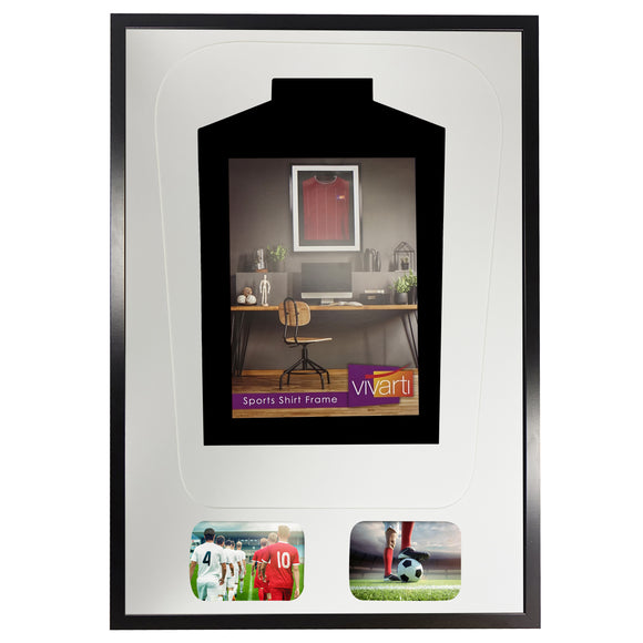 Vivarti DIY Tapered 3D Mounted+ Double Aperture Sports Shirt Display Black Frame