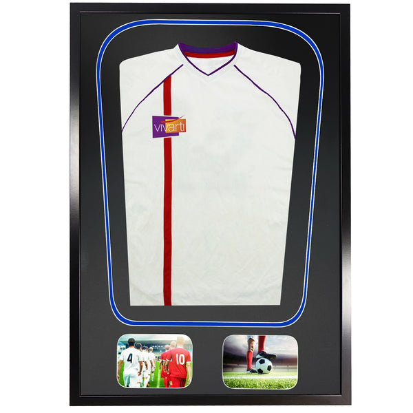 Vivarti DIY Tapered 3D Double Mounted + Double Aperture Sports Shirt Display Black Frame