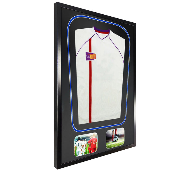 Vivarti DIY Tapered 3D Double Mounted + Double Aperture Sports Shirt Display Black Frame