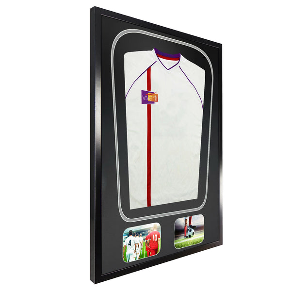 Vivarti DIY Tapered 3D Double Mounted + Double Aperture Sports Shirt Display Black Frame