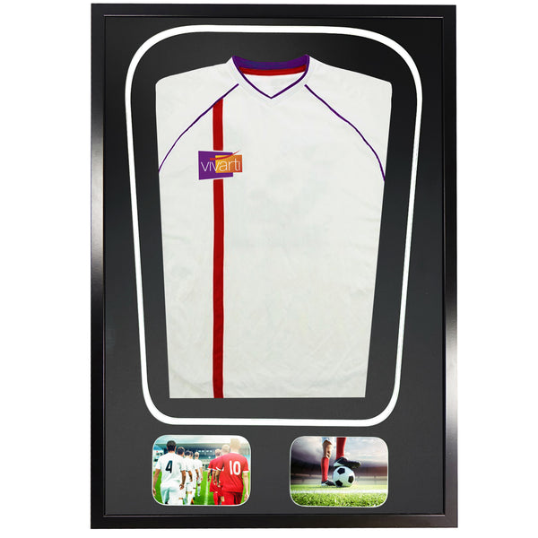 Vivarti DIY Tapered 3D Double Mounted + Double Aperture Sports Shirt Display Black Frame