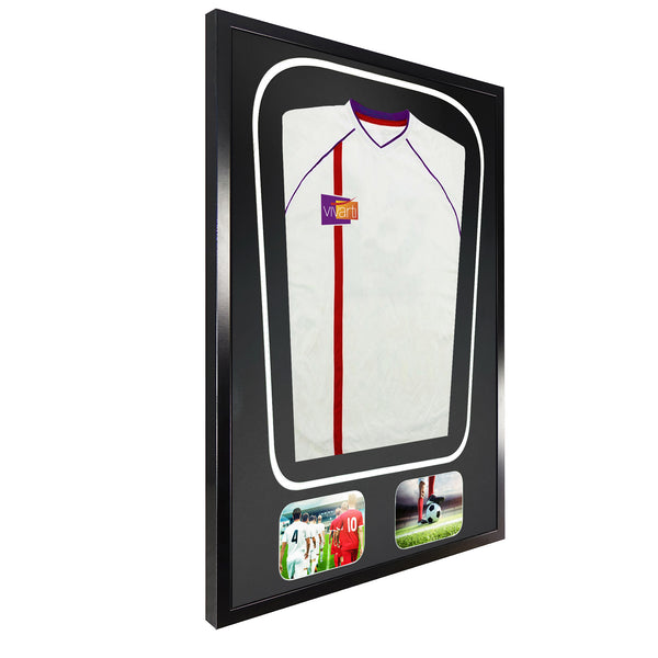 Vivarti DIY Tapered 3D Double Mounted + Double Aperture Sports Shirt Display Black Frame