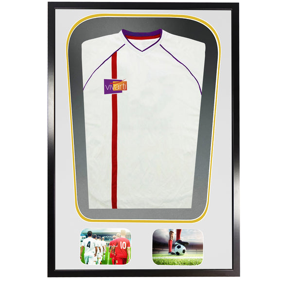 Vivarti DIY Tapered 3D Double Mounted + Double Aperture Sports Shirt Display Black Frame