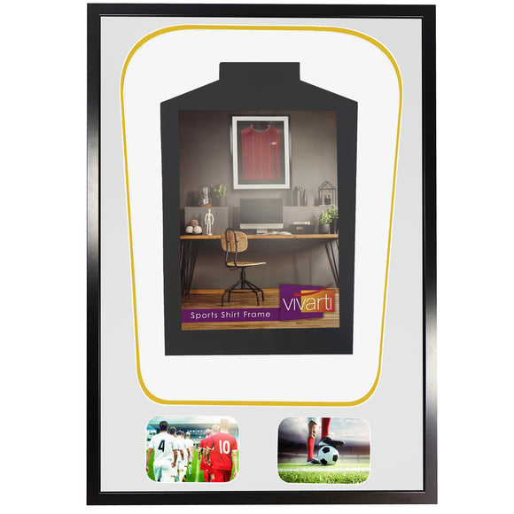 Vivarti DIY Tapered 3D Double Mounted + Double Aperture Sports Shirt Display Black Frame