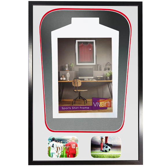 Vivarti DIY Tapered 3D Double Mounted + Double Aperture Sports Shirt Display Black Frame