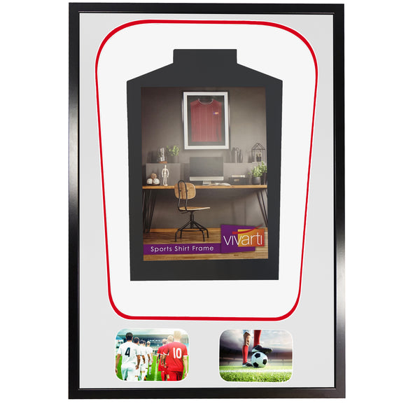 Vivarti DIY Tapered 3D Double Mounted + Double Aperture Sports Shirt Display Black Frame
