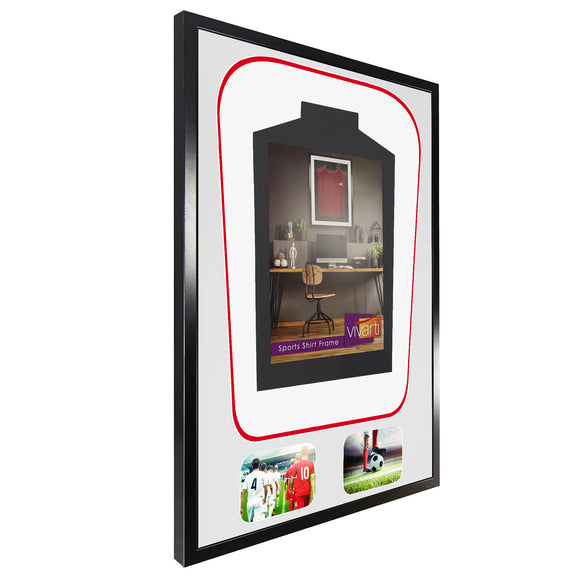 Vivarti DIY Tapered 3D Double Mounted + Double Aperture Sports Shirt Display Black Frame