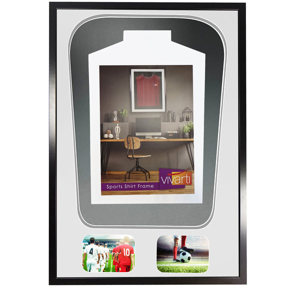 Vivarti DIY Tapered 3D Double Mounted + Double Aperture Sports Shirt Display Black Frame