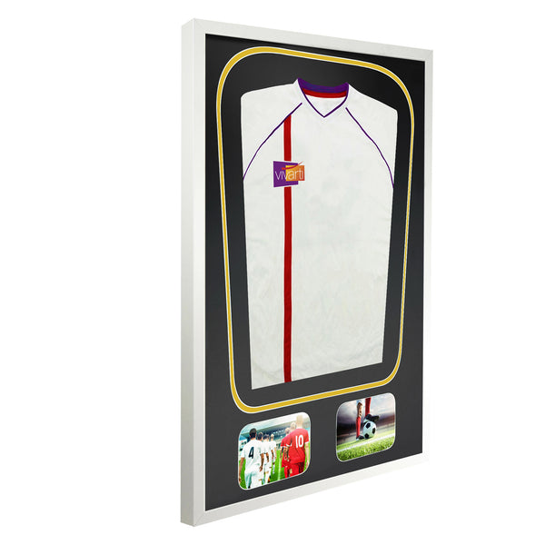 Vivarti DIY Tapered 3D Double Mounted + Double Aperture Sports Shirt Display White Frame