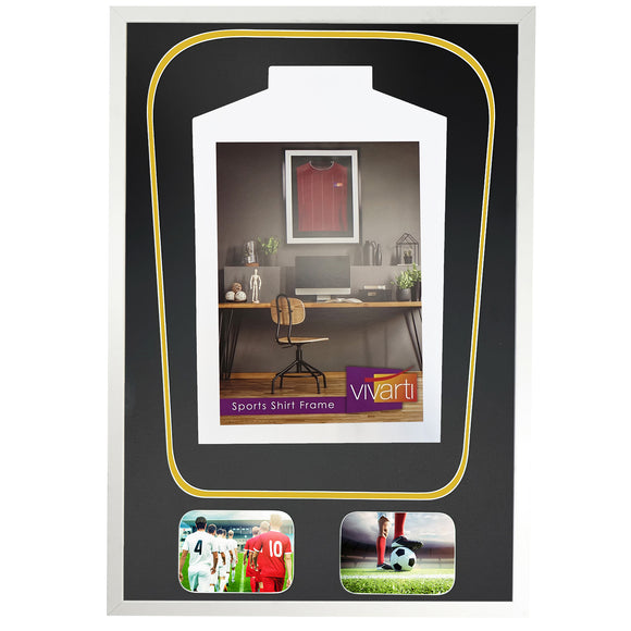 Vivarti DIY Tapered 3D Double Mounted + Double Aperture Sports Shirt Display Gloss White Frame