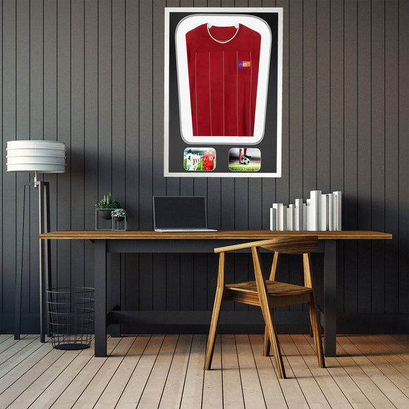 Vivarti DIY Tapered 3D Double Mounted + Double Aperture Sports Shirt Display Gloss White Frame