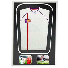 Vivarti DIY Tapered 3D Double Mounted + Double Aperture Sports Shirt Display Gloss White Frame