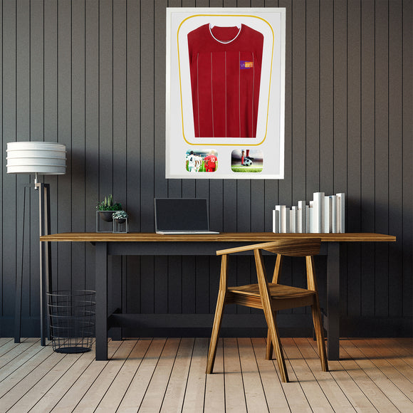 Vivarti DIY Tapered 3D Double Mounted + Double Aperture Sports Shirt Display Gloss White Frame