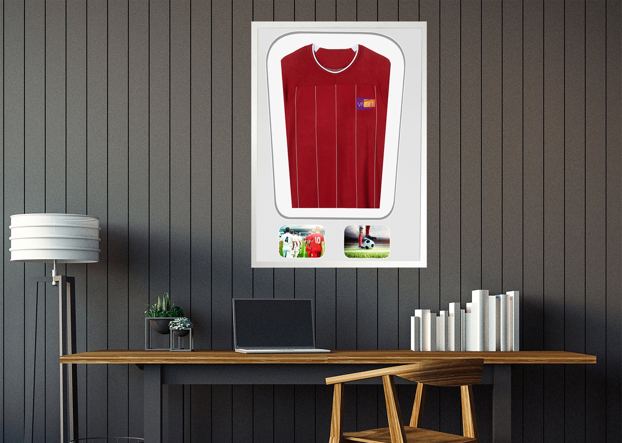 Vivarti DIY Tapered 3D Double Mounted + Double Aperture Sports Shirt Display Gloss White Frame
