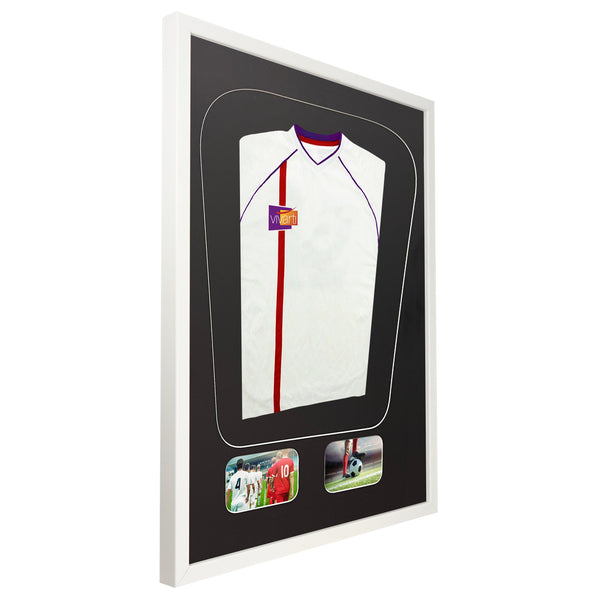 Vivarti DIY Tapered 3D Mounted+ Double Aperture Sports Shirt Display  Gloss White Frame